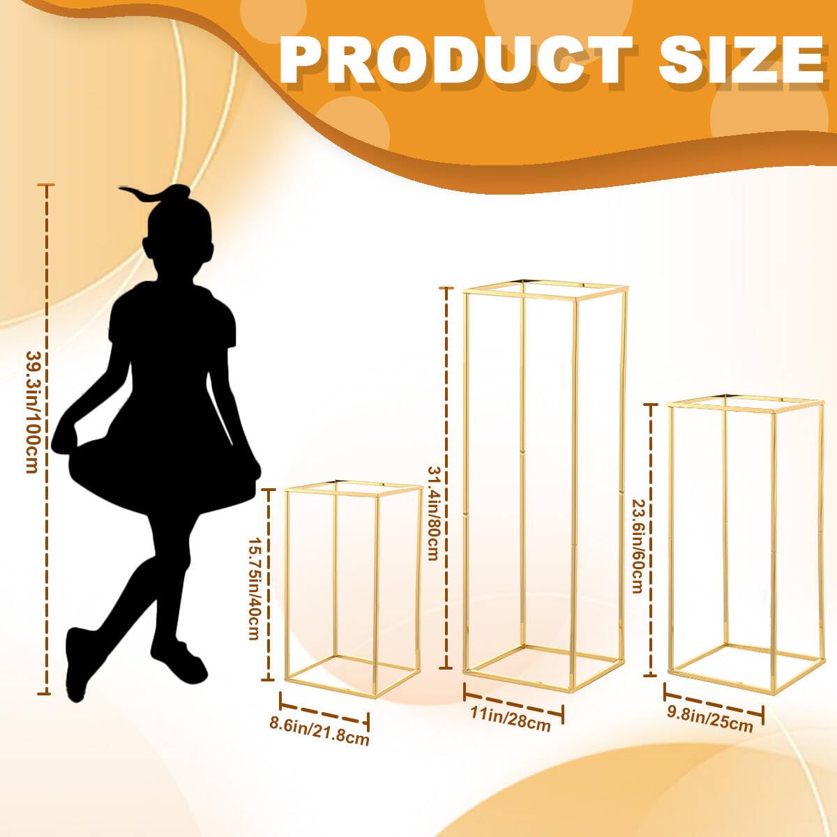 Amazon｜Fullvaseer ゴールドウェディングフラワースタンド 幾何学的な